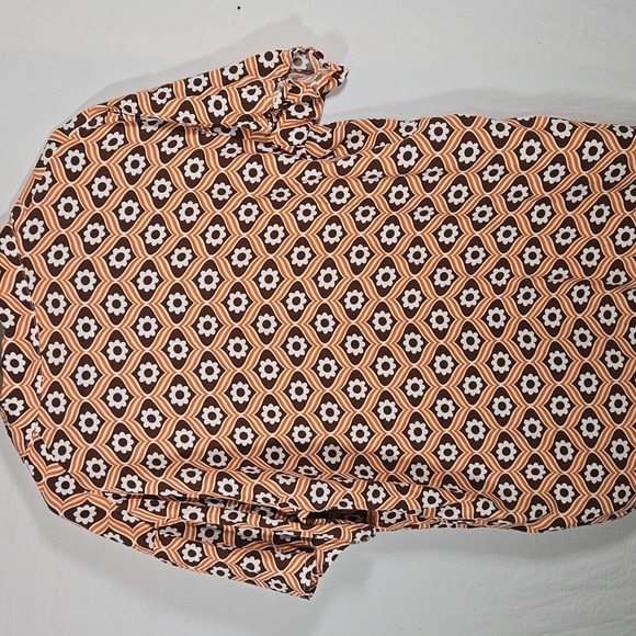 Self Esteem Retro Vintage Style Orange and Brown Blouse Size XL - Picture 6 of 6